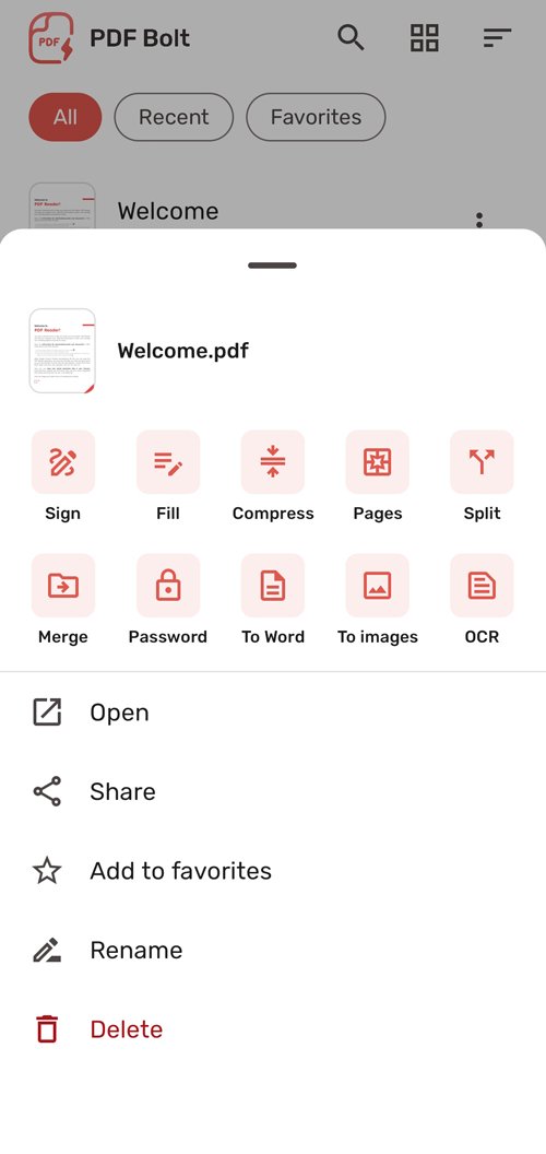 Gestor de archivos en PDF Bolt